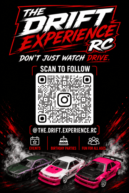 Scan the QR code to follow @the.drift.experience.rc on Instagram